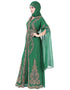 Modern Green Georgette Pearl Embroidery Kaftan