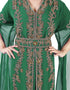 Modern Green Georgette Pearl Embroidery Kaftan