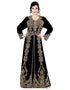 Muslim Black Georgette Pearl Embroidery Kaftan