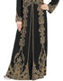 Muslim Black Georgette Pearl Embroidery Kaftan