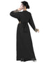 Muslim Black Georgette Pearl Embroidery Kaftan