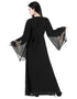 Islamic Black Georgette Pearl Embroidery Kaftan