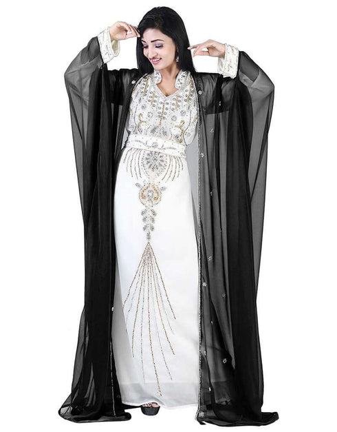 Islamic Black Colored Embroidery worked Kaftan