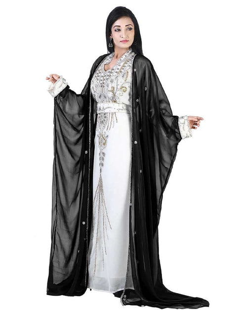Islamic Black Colored Embroidery worked Kaftan
