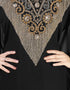 Dubai Black Georgette Hand Zari Embroidery Farasha
