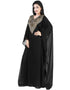 Dubai Black Georgette Hand Zari Embroidery Farasha