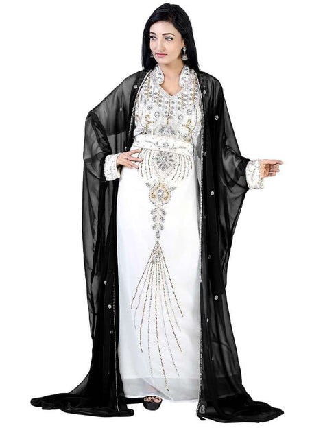 Islamic Black Colored Embroidery worked Kaftan