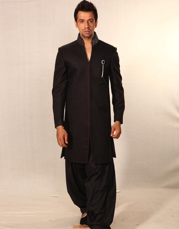 black Indo western black jute Patiyala