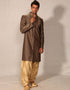light brown Indo western linen Patiyala