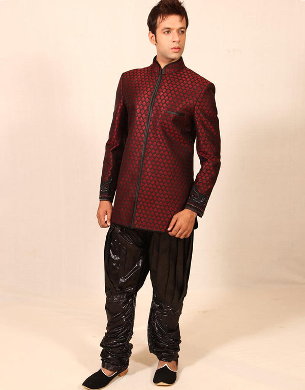 Modern Maroon Indo western Art Silk Dhoti