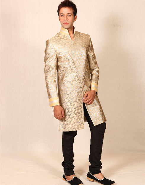 Gold With Silver Indo western Rotex Brocade Dhoti