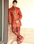 Maroon Indo western Shimmer Brocade Chudidaar