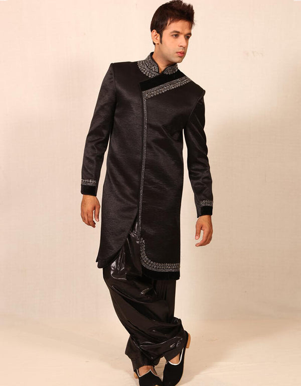 Black Indo western Premium Silk Chudidaar