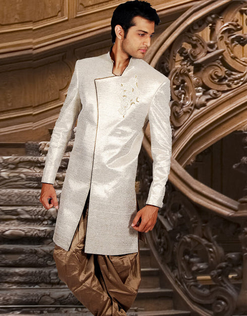 Beige Indo western Premium Silk Chudidaar