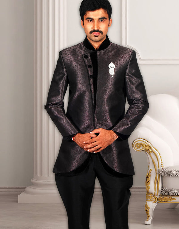 Imperial Purple Indo western Velvet Dhoti