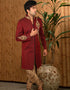 Cherry Indo western Kela Brocade Chudidaar