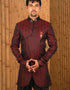 Maroon Indo western Dupion Tanchoi Chudidaar