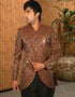 Chocolate Indo western Silk Brocade Pant Closure View