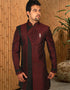 Maroon With Black Indo western Dupion Tanchoi Chudidaar