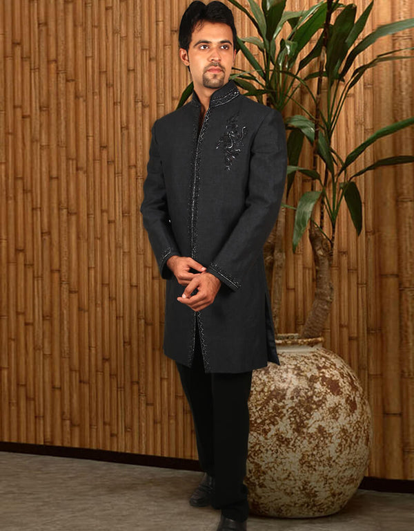 Yale Blue Indo western Linen Pant