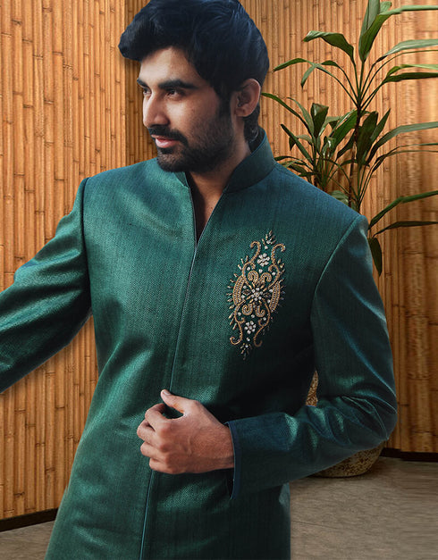 Green Indo western Art Silk Dhoti