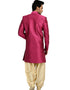 Fuchsia Indo western Raw Silk Dhoti Closure View