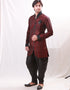 Maroon Indo western Rotex Brocade Dhoti