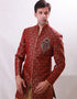 Maroon Indo western Kela Brocade Dhoti Closure View