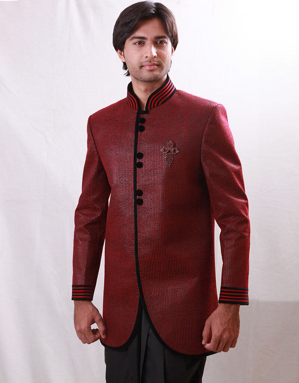 Burgundy Indo western Premium Silk Dhoti