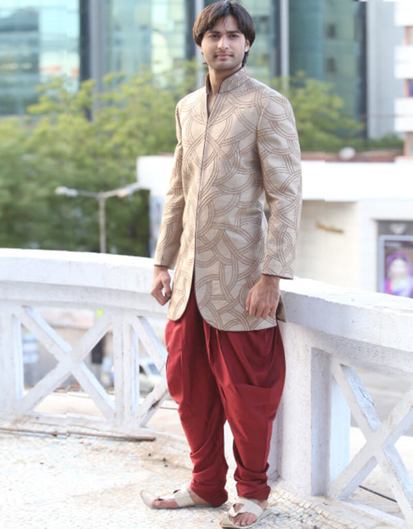 Solar Bronze Indo western Art Silk Dhoti