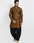 Brown Kurta Silk Brocade Dhoti