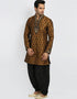 Brown Kurta Silk Brocade Dhoti Closure View