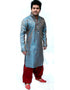 Blue Kurta Silk Brocade Dhoti