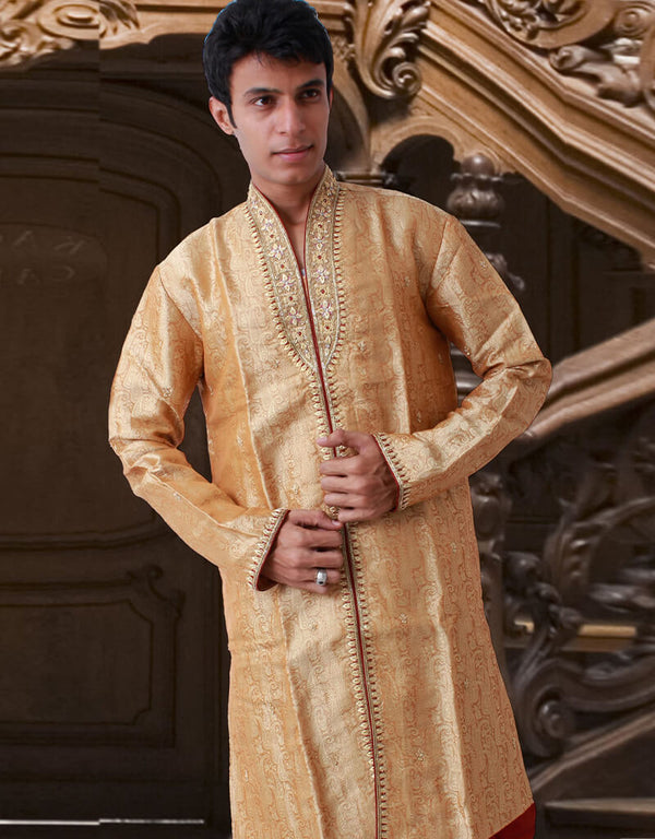 Golden Kurta Kela Brocade Dhoti