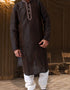 Olive Green Kurta Art Silk Chudidaar Closure View