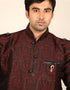Maroon Kurta Kela Brocade Chudidaar Closure View