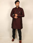 Maroon Kurta Kela Brocade Chudidaar