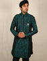 Peacock Green Kurta Kela Brocade Chudidaar Closure View