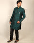 Peacock Green Kurta Kela Brocade Chudidaar