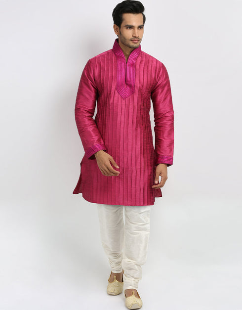 Purple Kurta Art Silk Chudidaar