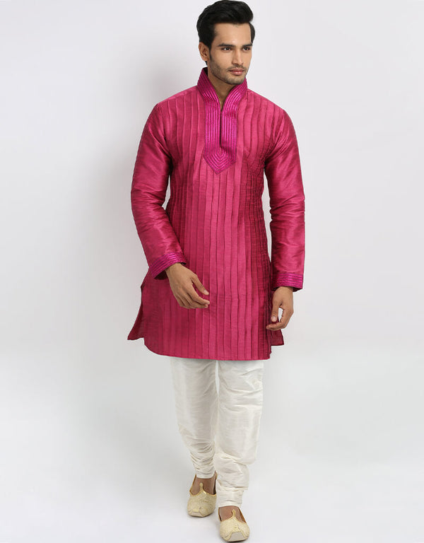 Purple Kurta Art Silk Chudidaar