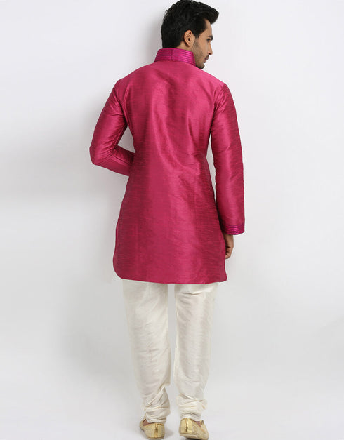 Purple Kurta Art Silk Chudidaar Closure View