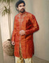 Rust Kurta Kela Brocade Dhoti Closure View