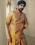 Gold Yellow Kurta Kela Brocade Chudidaar