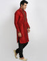 Ritzy Red Kurta Art Silk Chudidaar Closure View
