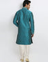 Light Blue Kurta Art Silk Chudidaar Closure View