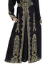 Trandy Black Georgette Hand Pearl Work Moroccan kaftan