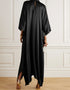 Black Heavy Designer Heavy Maxi Dress Closure View