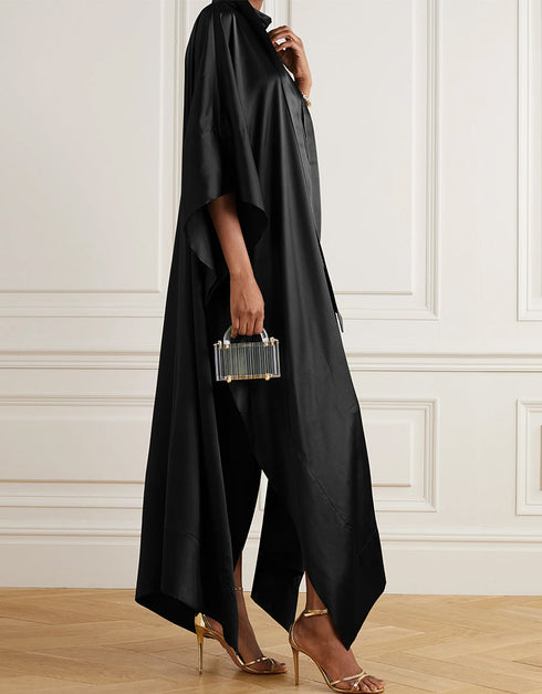 Black Heavy Designer Heavy Maxi Dress Back View