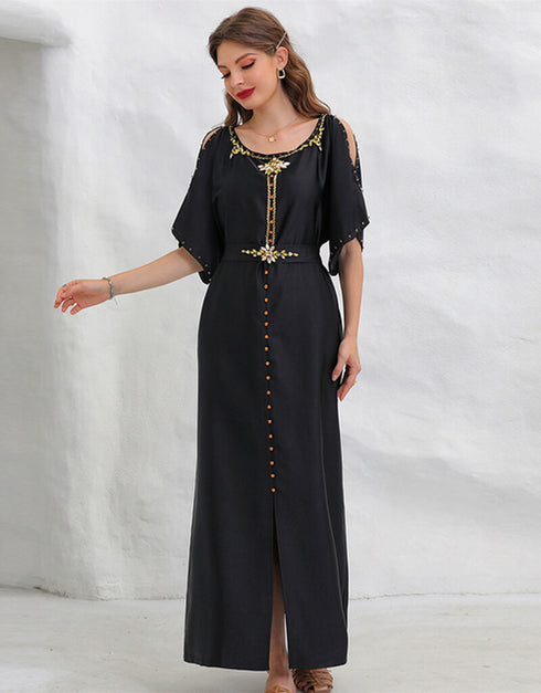 Maroon Ramadan Dubai Long Evening Abaya